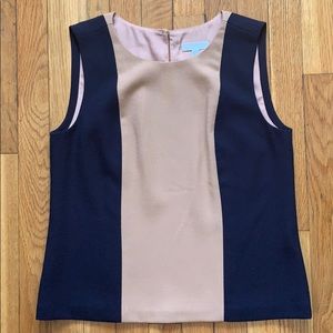 J.Crew Colorblock Navy/Tan Wool Top